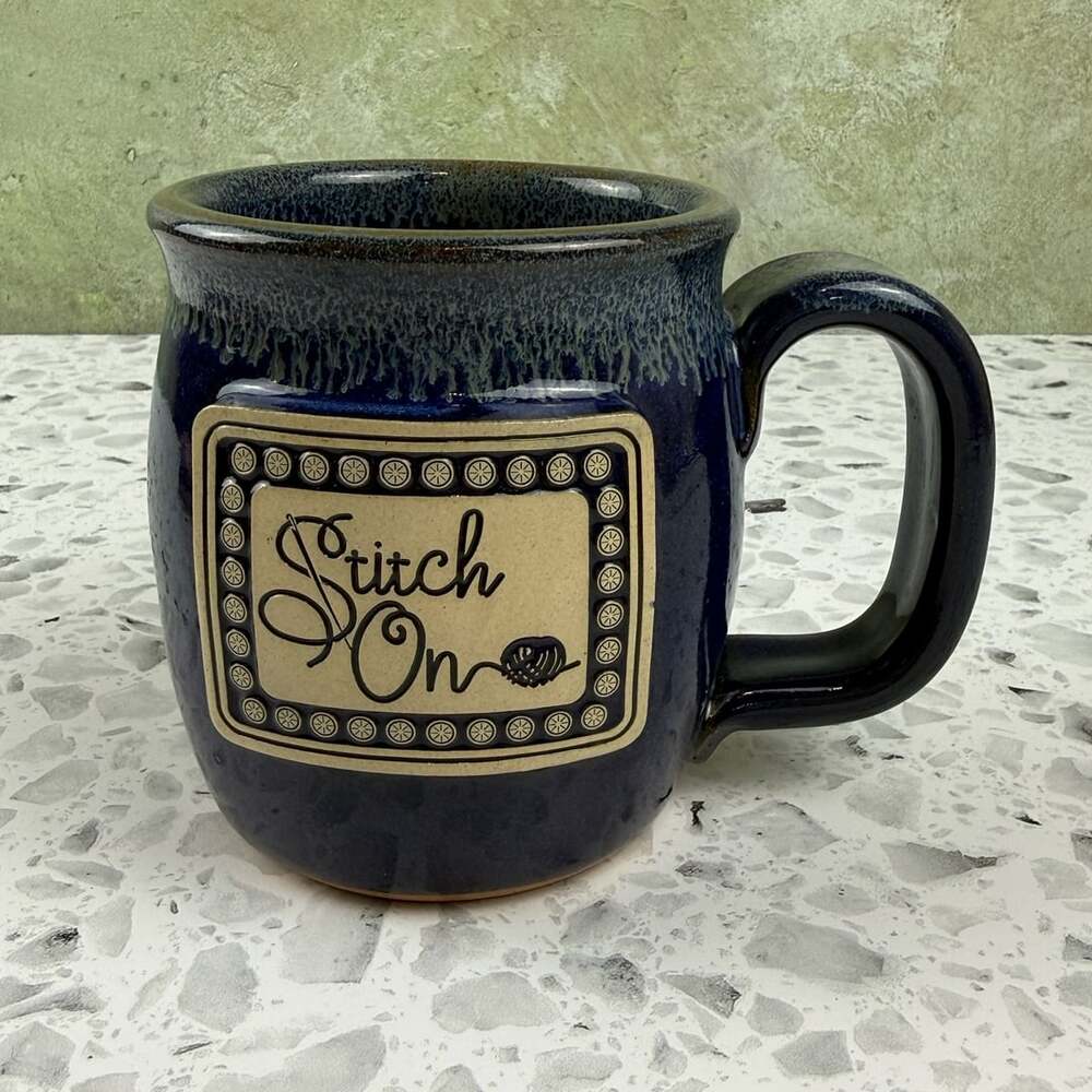 Sunset Hill Stoneware Primitive Gatherings Stitch On Coffee Mug